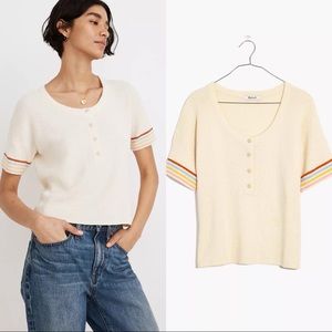 Madewell Cream Henley Sweater Tee M